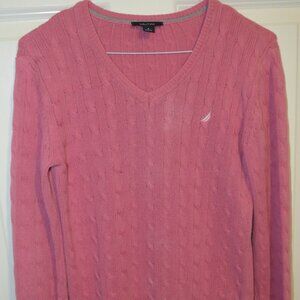Women's Nautica V-neck Long Sleeve Pullover Sweater